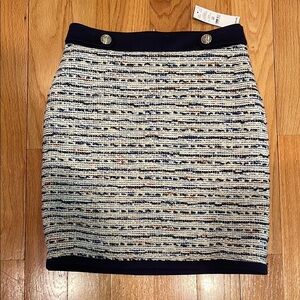 White House Black Market Silver Sequin Mini Pencil Skirt